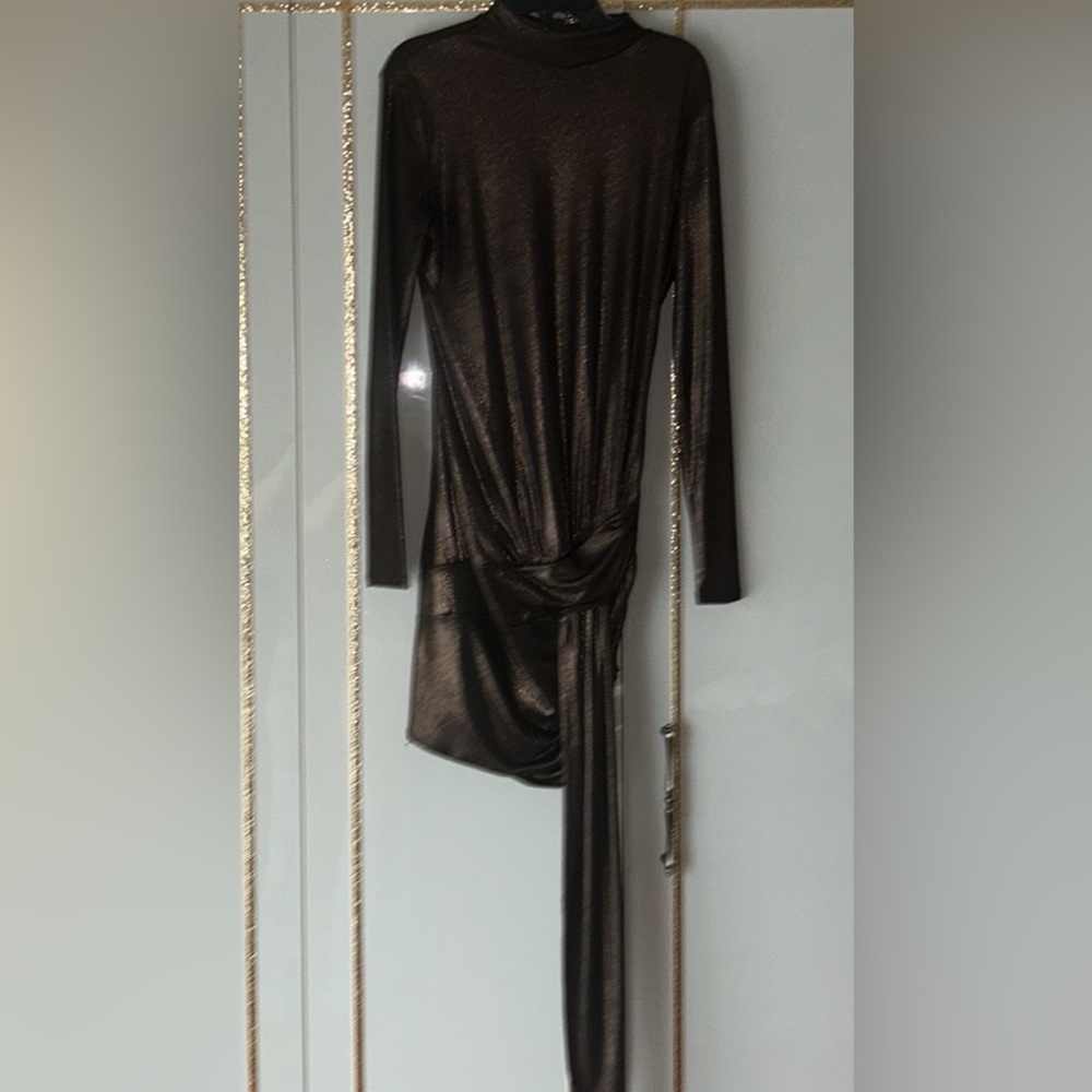 Long sleve draped mini dress by hours